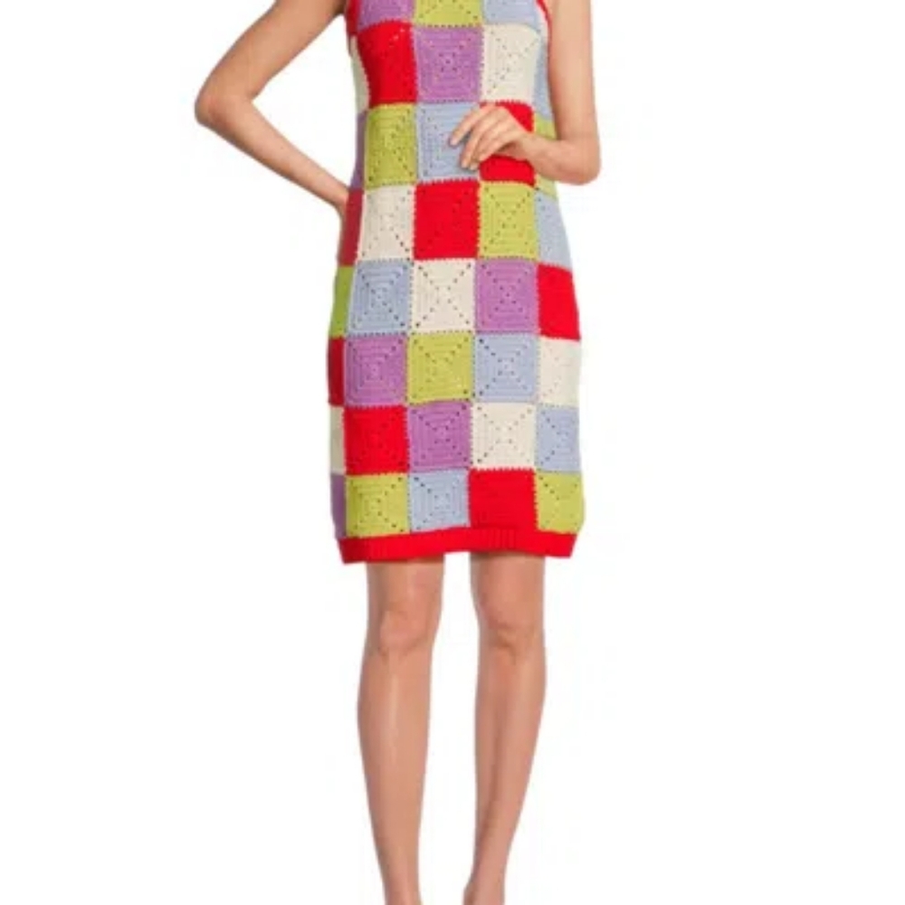 Colorful Patchwork Knit Dress - Picture 9 of 10
